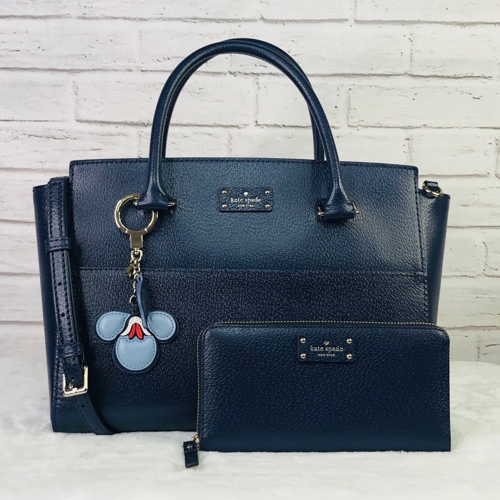 3PCS Kate Spade Groove Lana Satchel Wallet Charms